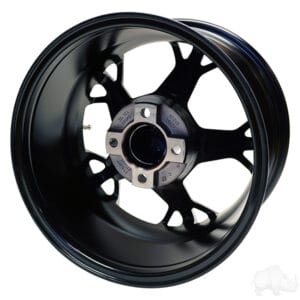 RHOX RX400  Gloss Black/Red 14×7 ET-25- Glof Cart Rim - Image 2